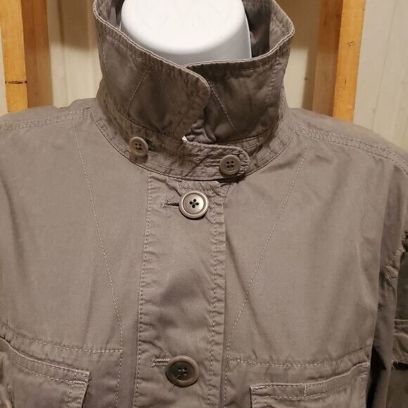 J. Crew Jacket Medium Utility Classic Twill Chino Pockets Preppy Coastal Tomboy - Picture 7 of 8